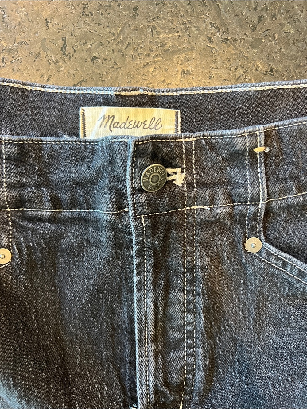 Madewell Black-Charcoal Flared Wide-Leg Jeans
